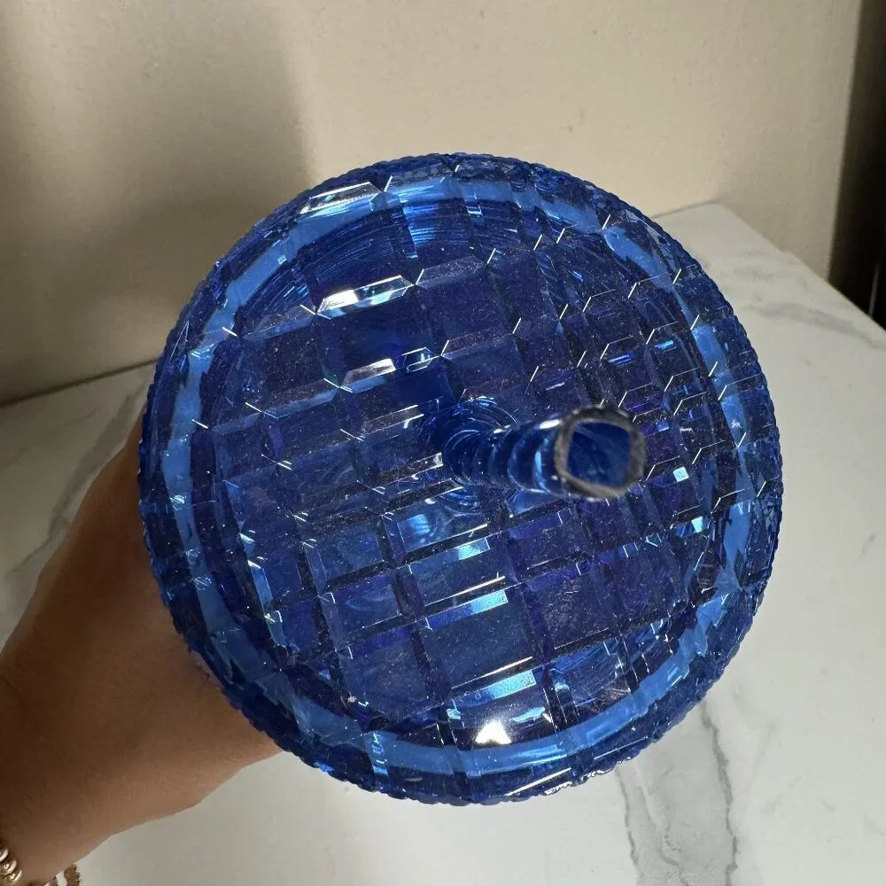 2021 Starbucks Cobalt Grid‎ Cold Cup Straw 20 oz NEW